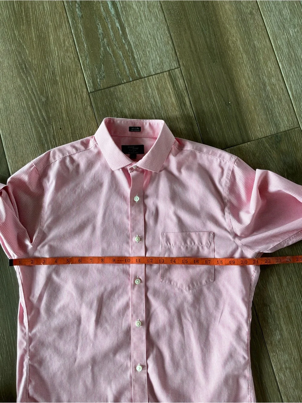 Thompson Shirting for J Crew pink gingham wrinkle free men’s shirt size medium
